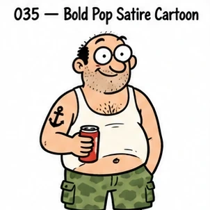 #035 Bold Pop Satire Cartoon