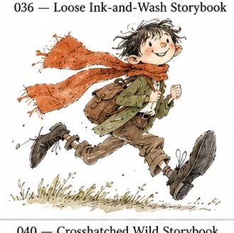 #036 Loose Ink-and-Wash Storybook