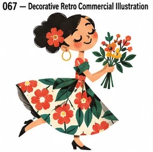 #067 Decorative Retro Commercial Illustration