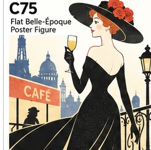 #075 Flat Belle-Époque Poster Figure