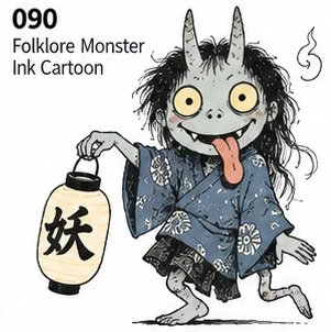 #090 Folklore Monster Ink Cartoon