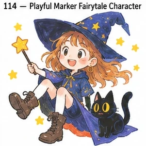 #114 Playful Marker Fairytale Character