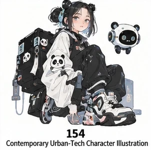 #154 Contemporary Urban-Tech Character Illustration