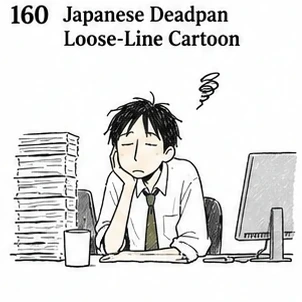 #160 Japanese Deadpan Loose-Line Cartoon