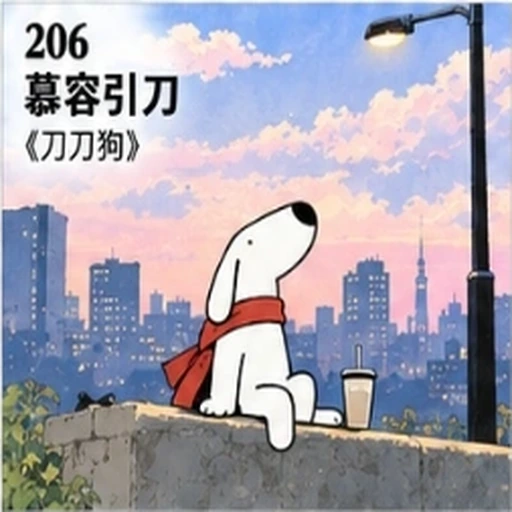#206 Philosophical Minimal Dog Cartoon