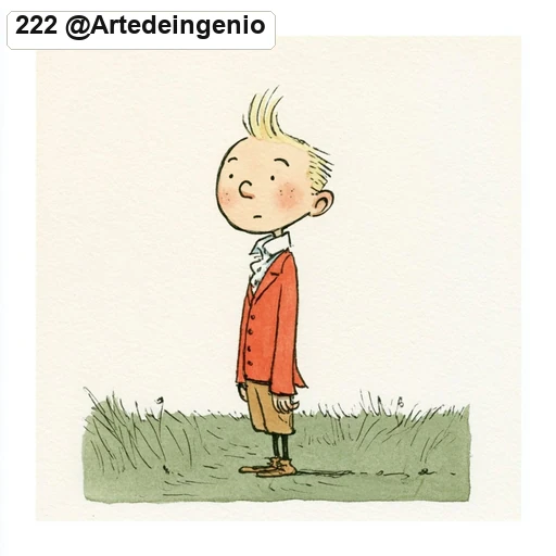 #222 Mid-Century Poetic Ink & Watercolor Storybook