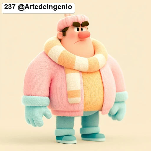 #237 Chubby Pastel Knitted Toy 3D Character