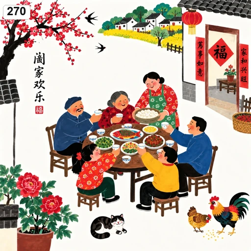 #270 Chinese Farmers Painting