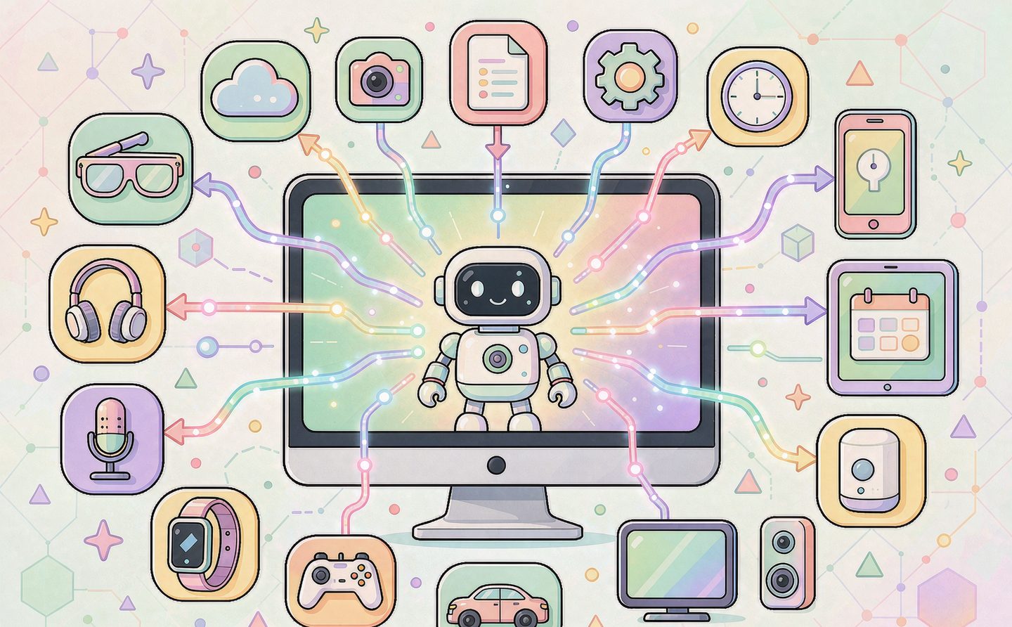 AI Agent 生态插画